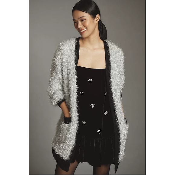 By Anthropologie Tinsel Varsity Cardigan Sweater One Size - Picture 1 of 10